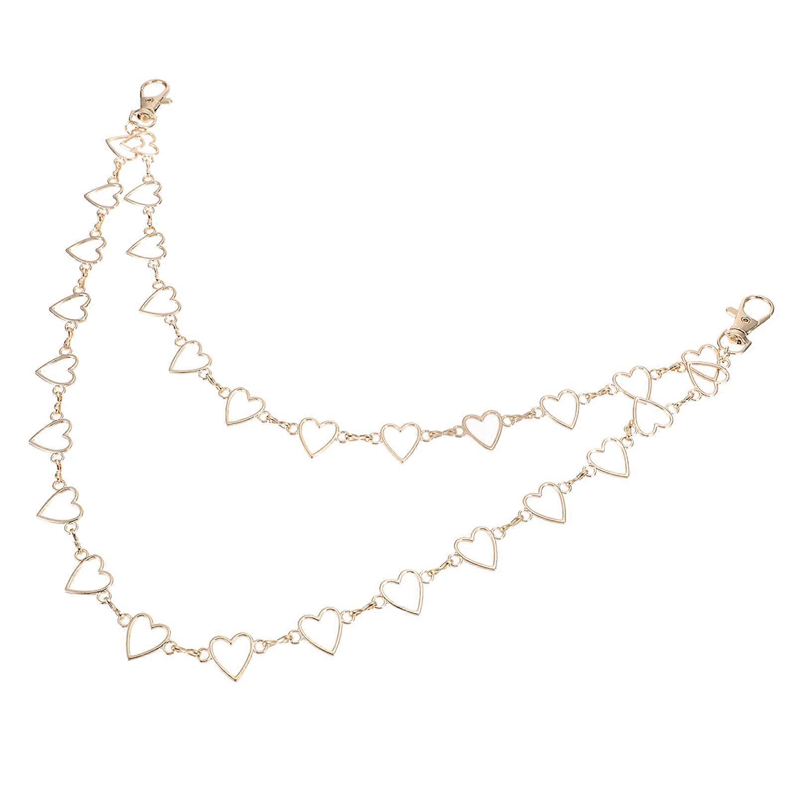 1Pc Multilayer Alloy Jeans Chain Hollow Body Chain Pants Chain Peach Heart Chain