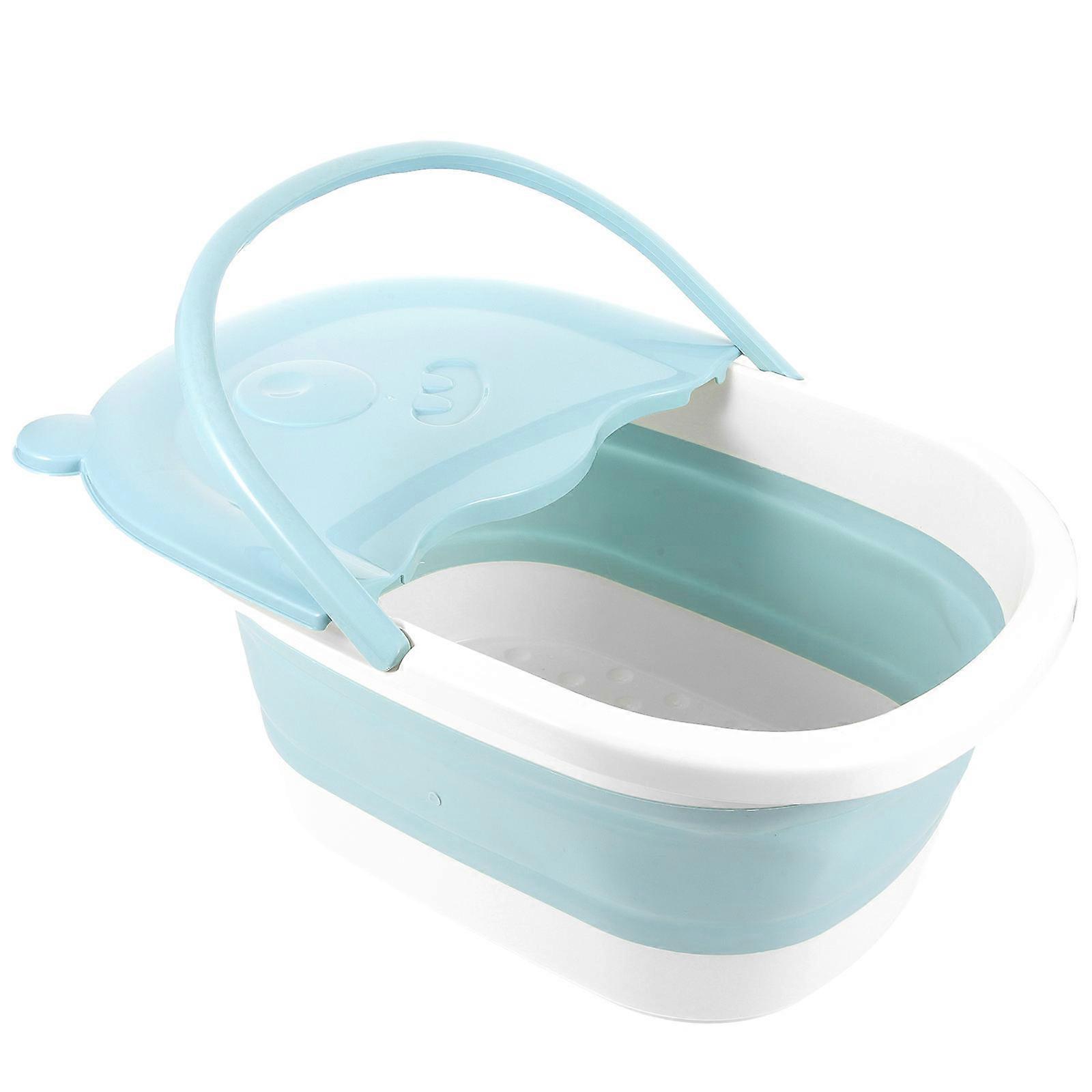 Foot Soak Basin Collapsible Fabric Foot Soak Bucket Foot Massage Shops Parents 40X30X19CM 1Pc