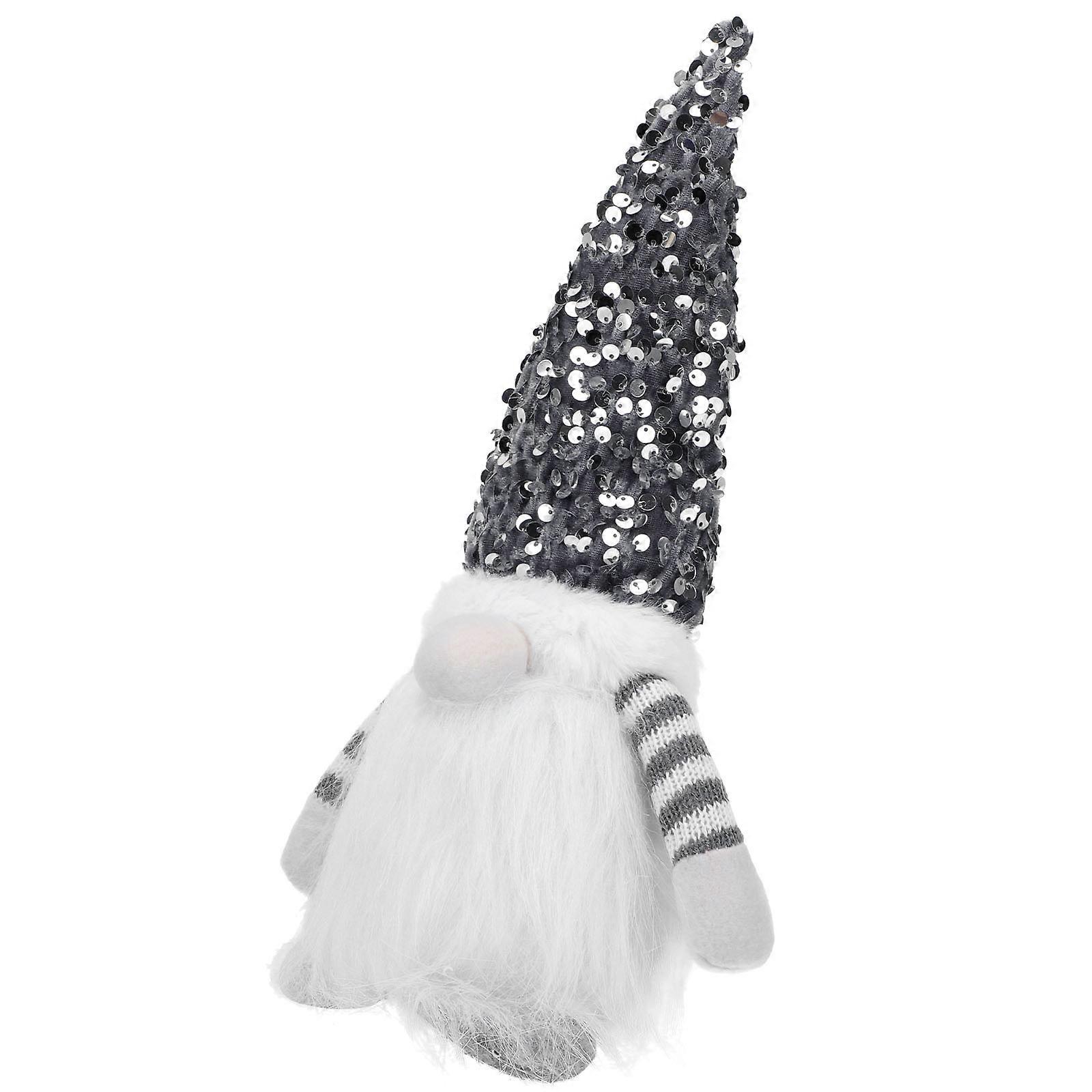 Luminous Xmas Gnome Doll Grey Cotton Cloth Creative Christmas Decor Ideal for Festive Atmosphere 12 Inch