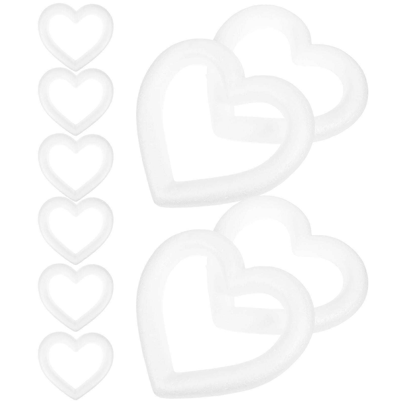Heart Shaped Foam Wreath Form for Decoration White Color Great for DIY Crafts and Wedding Decor 10 Pieces