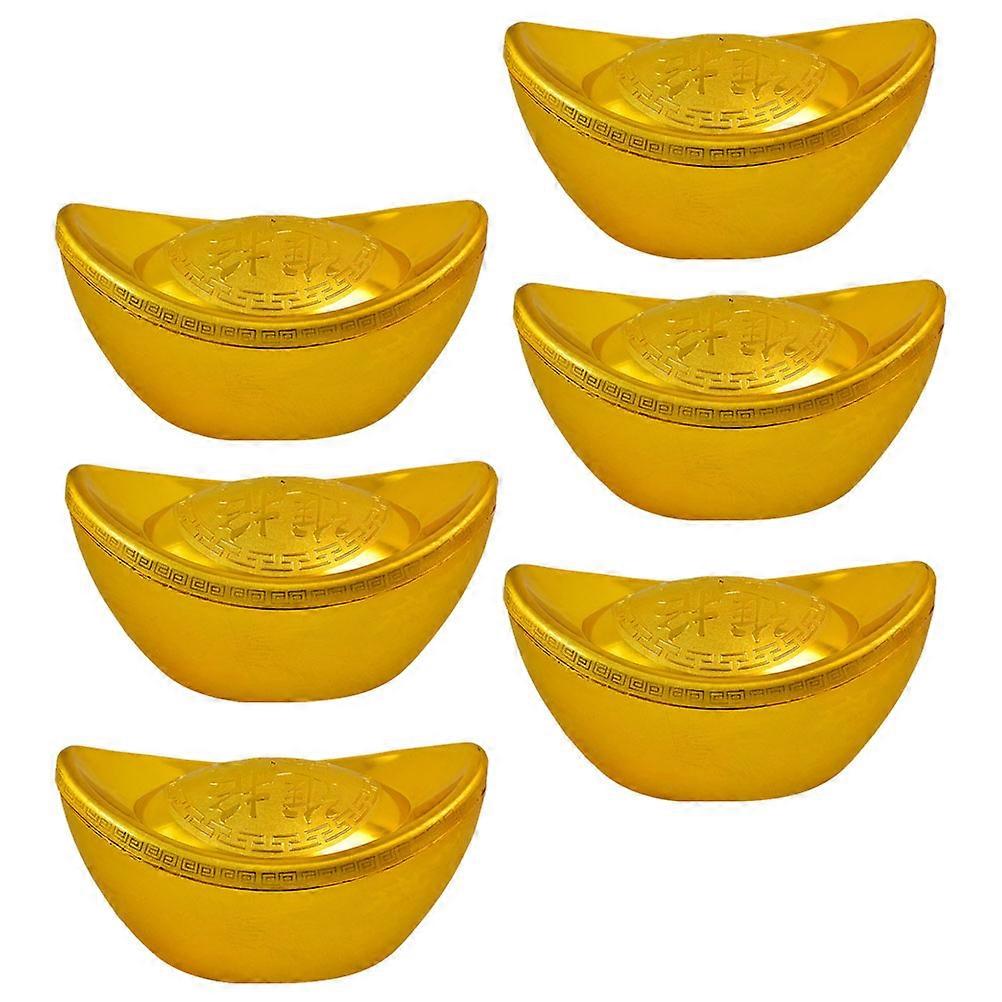 Ingot Shape Toy Ideal For Creating A Strong New Year Atmosphere Crafted From Safe And Plastic Material 6Pcs