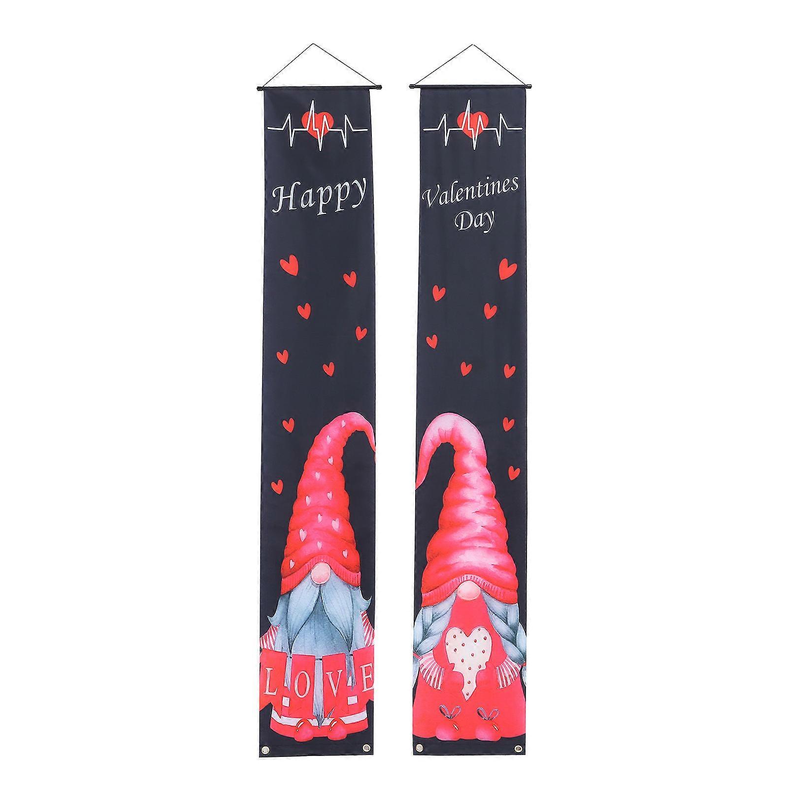 Valentine's Day Garden Flag 1 Pair Rectangular Couplets Design For Couples Multi Color Creating A Festive Atmosphere For Celebrations