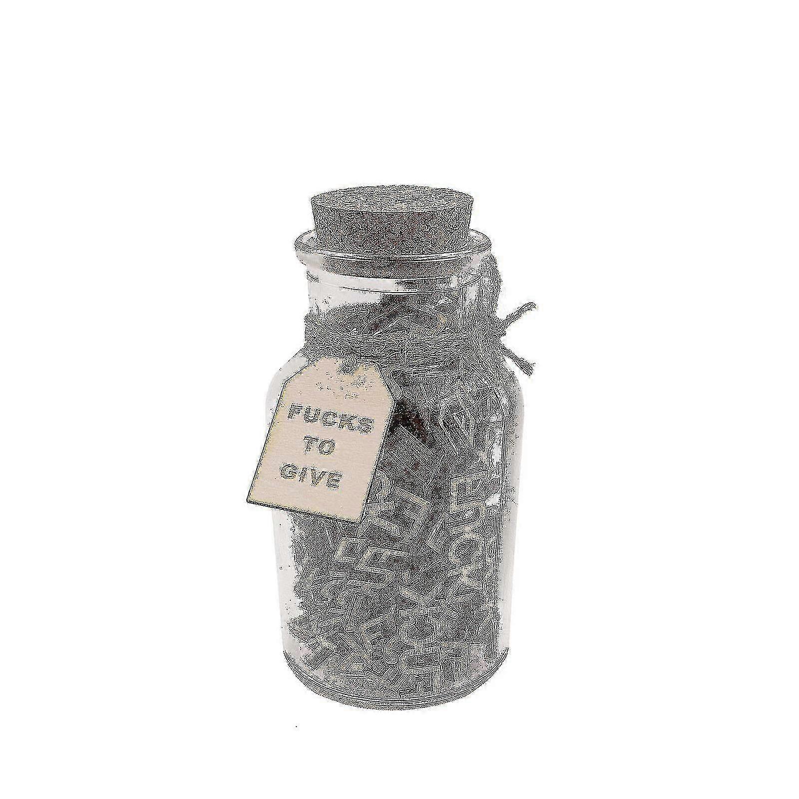Funny gift jar for venting - Jar Of Fucks with cutout letters