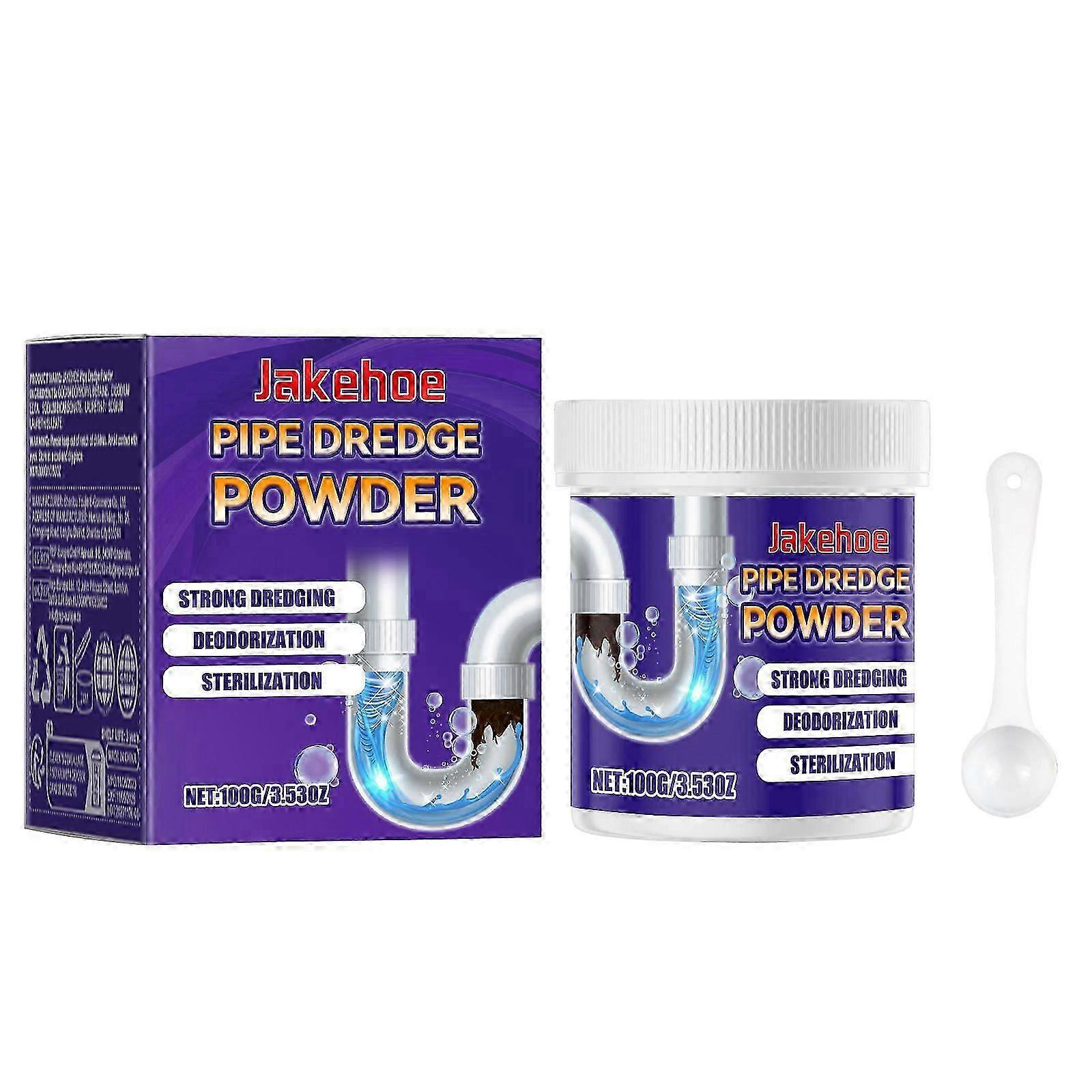 Drain Unclogging Powder - Kitchen & Bathroom Pipe Cleaner, Deodorizing & Hair Dissolver, 128.5g