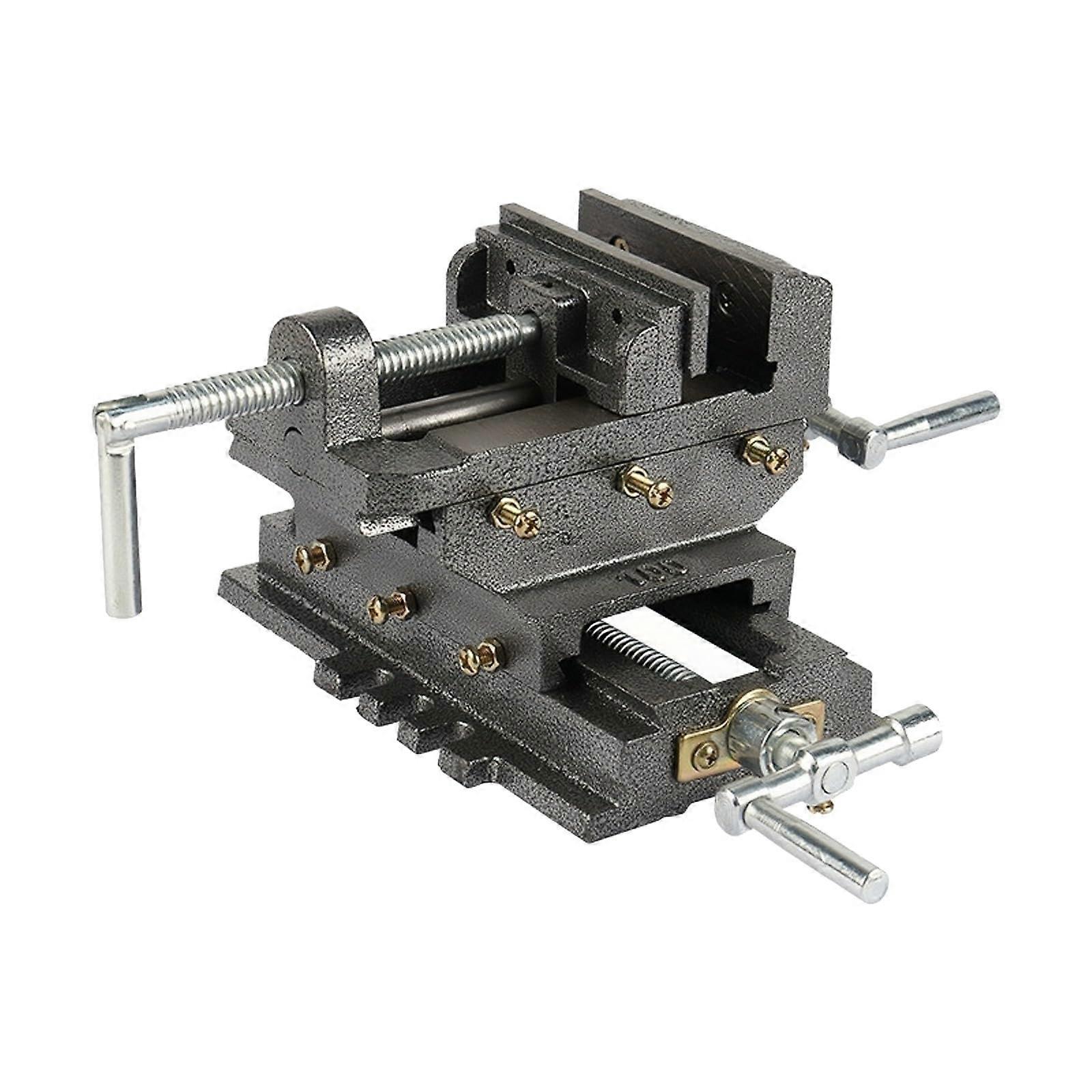 6 Inch Cross Slide Drill Vice, Sturdy High-Performance Milling Vise with Precision Scale for Woodworking and Metalworking