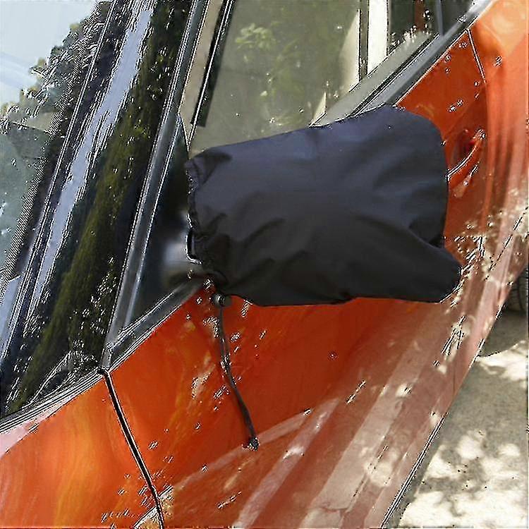 Universal Car Side Mirror Covers 4PCS Black Oxford Fabric Protector with Drawstring