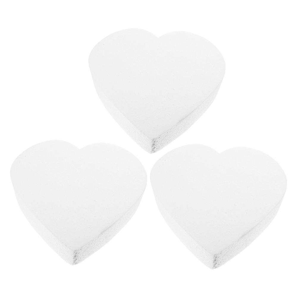 Foam Cake Models for DIY Decorating Practice with Smooth Surface Heart Shaped White 3 Pieces