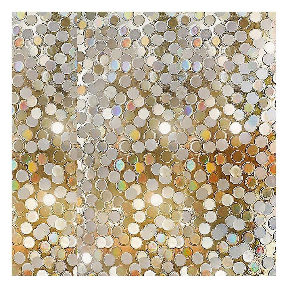 グリッタードットスパンコールウィンドウステッカーホームデコレーションゴールデンPVCプライバシーフィルム45 x 100cm