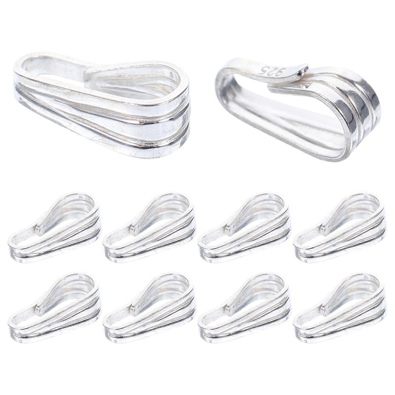 10pcs DIY Pendant Clasps Snap Bail Hooks for Jewelry Making Lightweight Durable Necklace Findings for Bracelets Keychains Crafts Skin Friendly