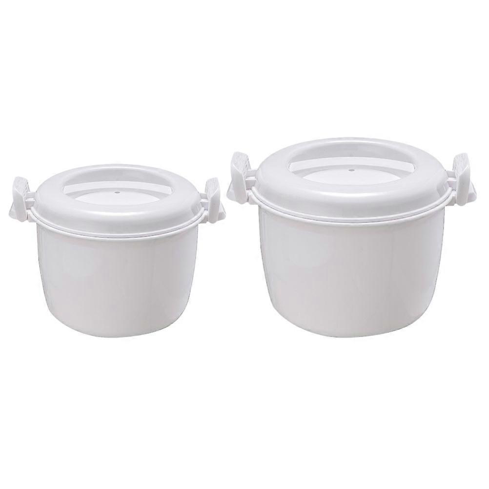 2Pcs Microwave Rice Cooker Set Household Steamer for