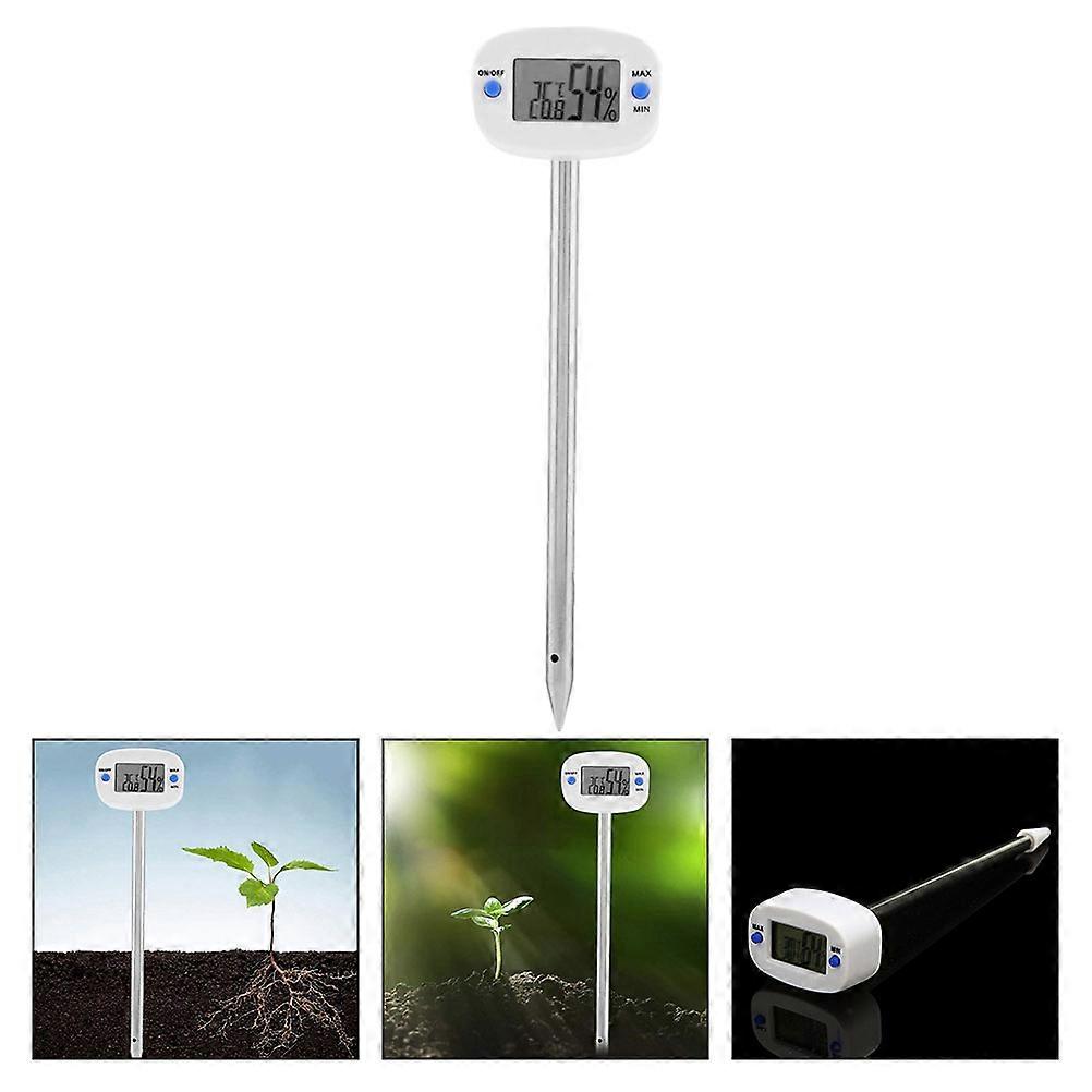 Soil Temperature and Moisture Tester with Stainless Steel Needle for Accurate Measuring White