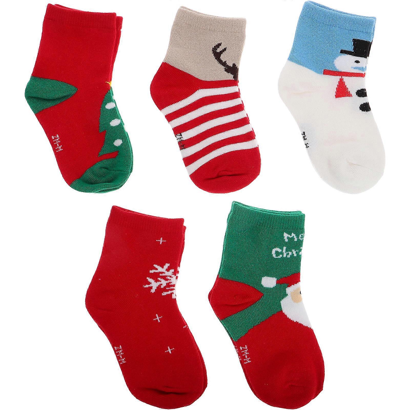 Random stílusú meleg zokni gyerekeknek 5 pár őszi tél 15-17 cm hosszú tökéletes születésnapi és karácsonyi ünnepségekre