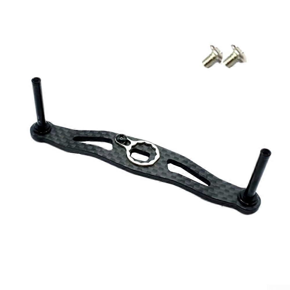 Replacement Handle For Daiwa Baitcasting Reels - Carbon Fiber Material, Silver Color - Includes Locking Plate And Screws