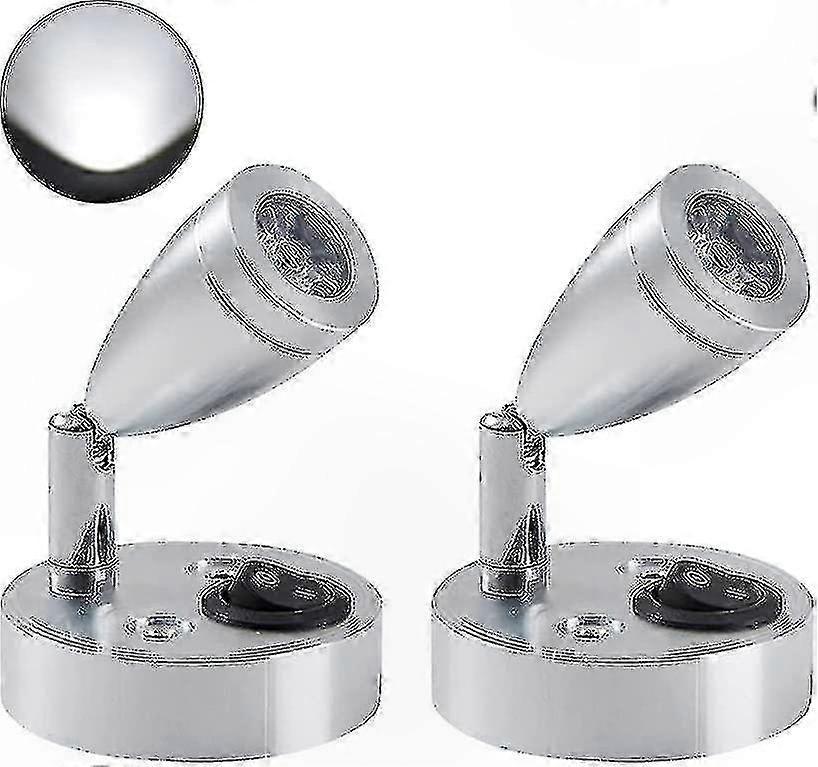 Silberne verstellbare LED-Leseleuchten für den Innenbereich, 2er-Pack Kardan-Design