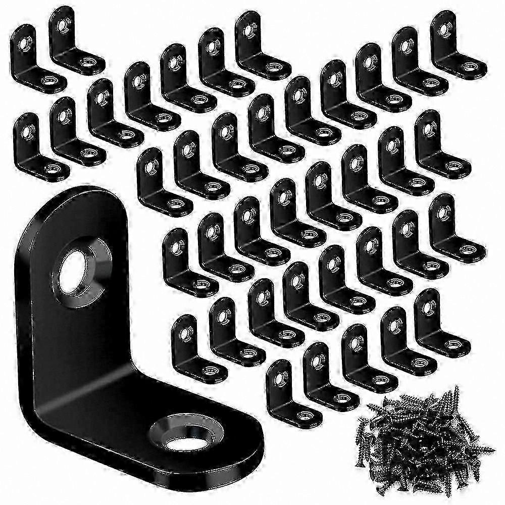 90 Degree Angle Brackets, 40 Pack L-Shaped Corner Supports for Wood Projects