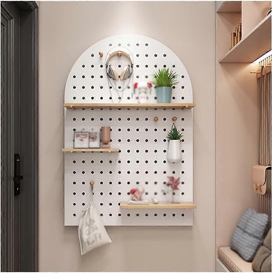 Wall Organizer Pegboard, Wall Mounted Display Pegboard Kit, White 60x80cm