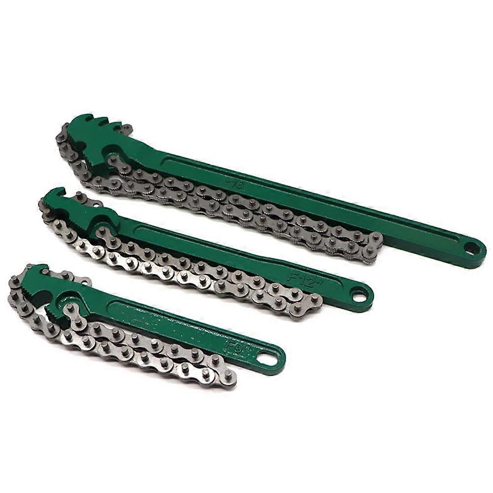 3-Piece Adjustable Pipe Wrench Set, Multi-Size Chain Wrench Tool for Automotive Repair Workshop