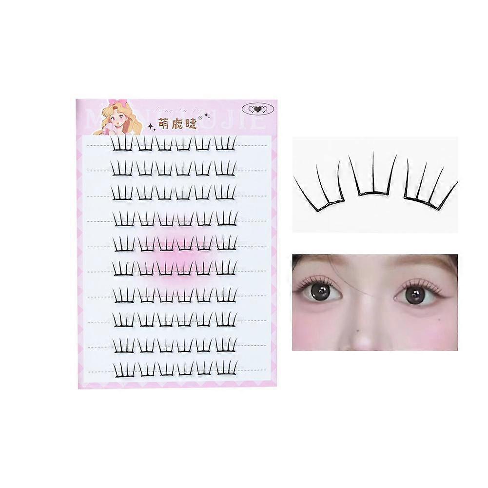 Small thin false eyelashes No Glue Needed Fluffy Cluster Eyelash forDaily M