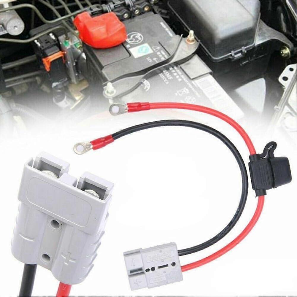 Battery Connection Cable 50A 600V 8AWG with M8 Terminals for Anderson Plug Quick Connect 1m