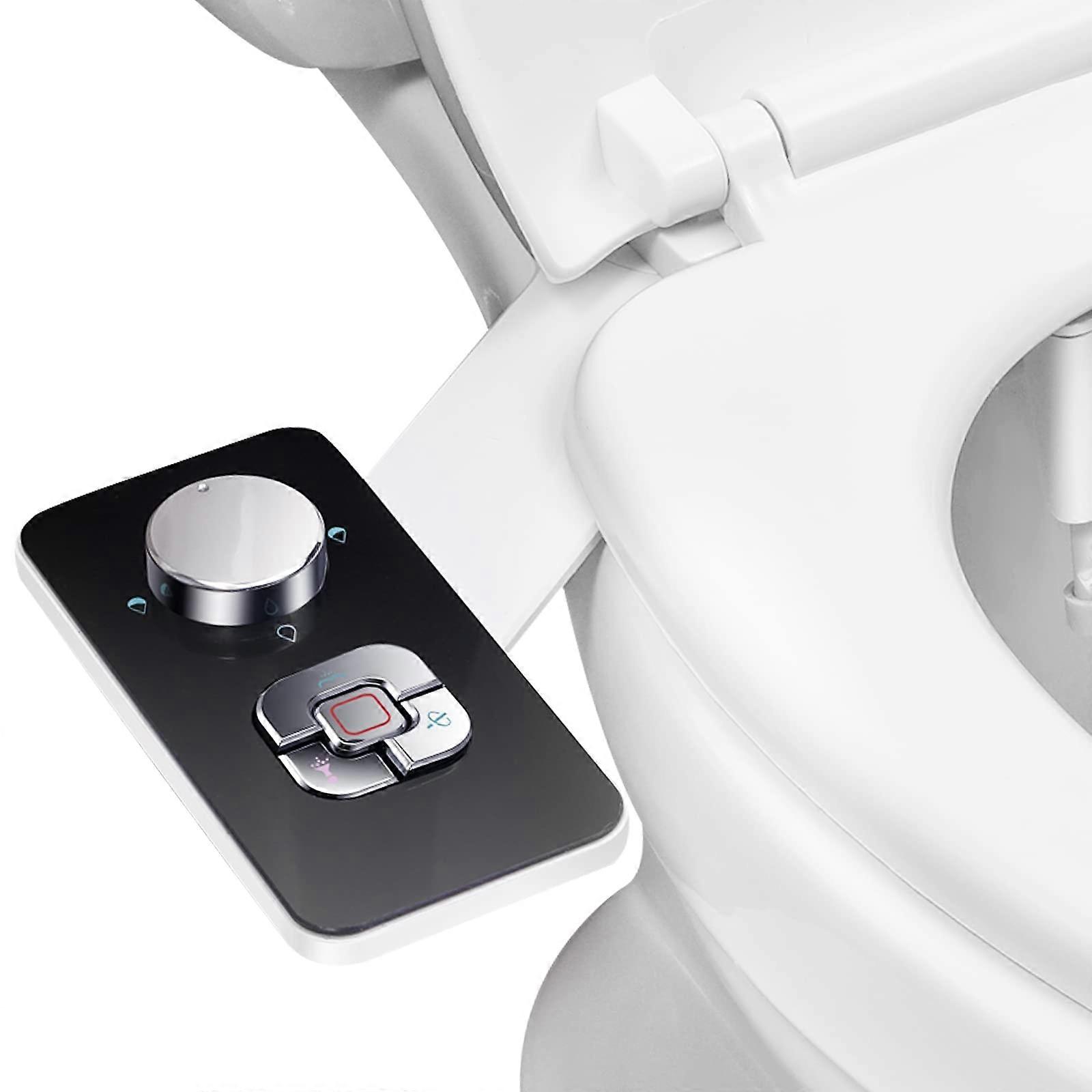 Black Bidet Attachment G3 with Double Nozzles, Adjustable Water Pressure, Non-Electric, ABS Material, 20.3 cm