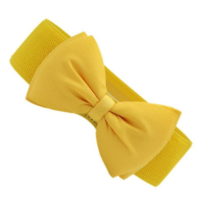 Womens Elastic Wide Bowknot Waist Belt Stretch Waistband-e