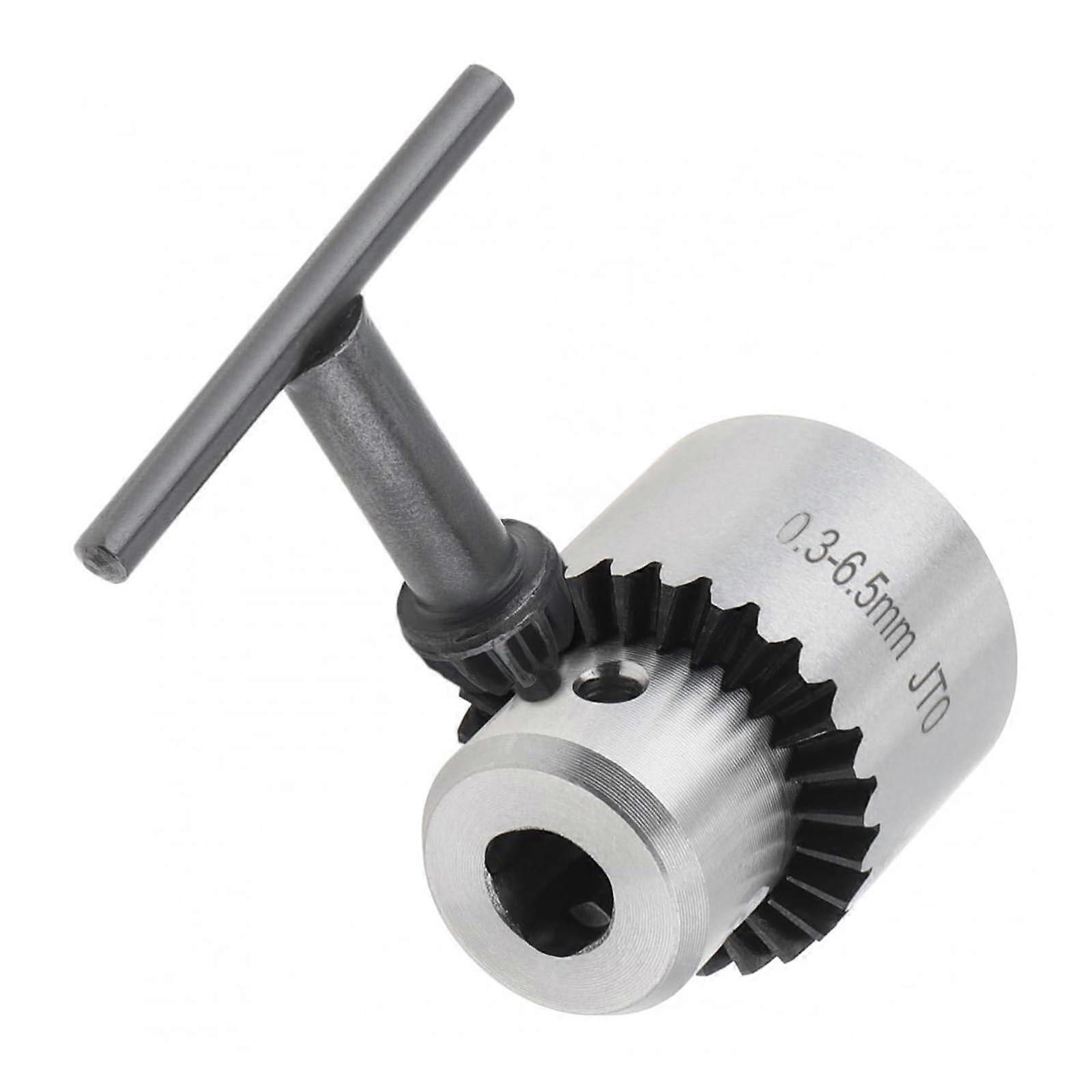 Lathe Chuck, JT0 Mini Drill Chuck 0.3-6.5mm Taper Mount for Micro Motor with Key, Precision Tool Accessory