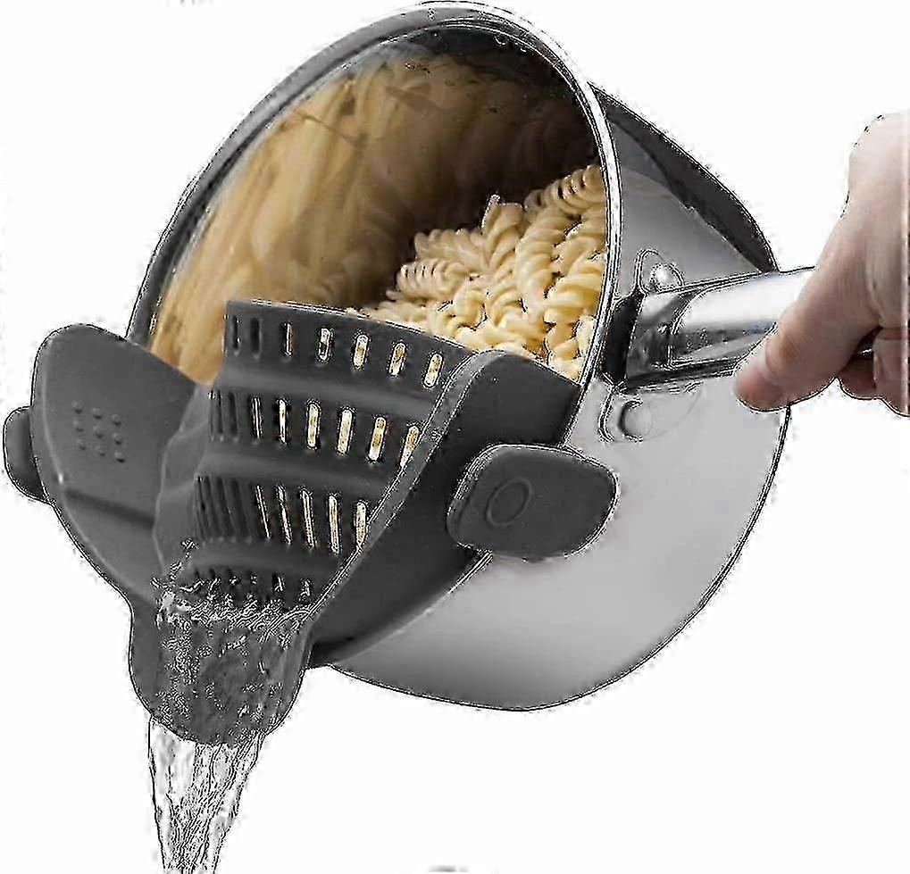Gray Pot Strainer & Pasta Strainer for Efficient Kitchen Draining
