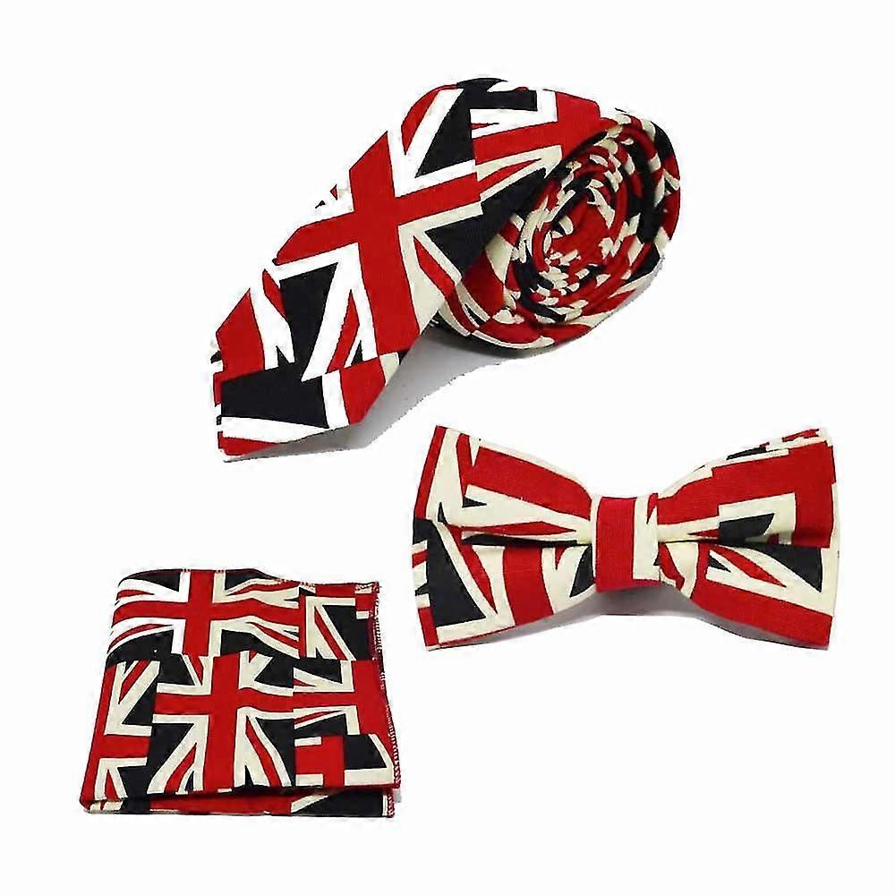 Union Jack Design Noeud papillon, Cravate & Ensemble de poche carré