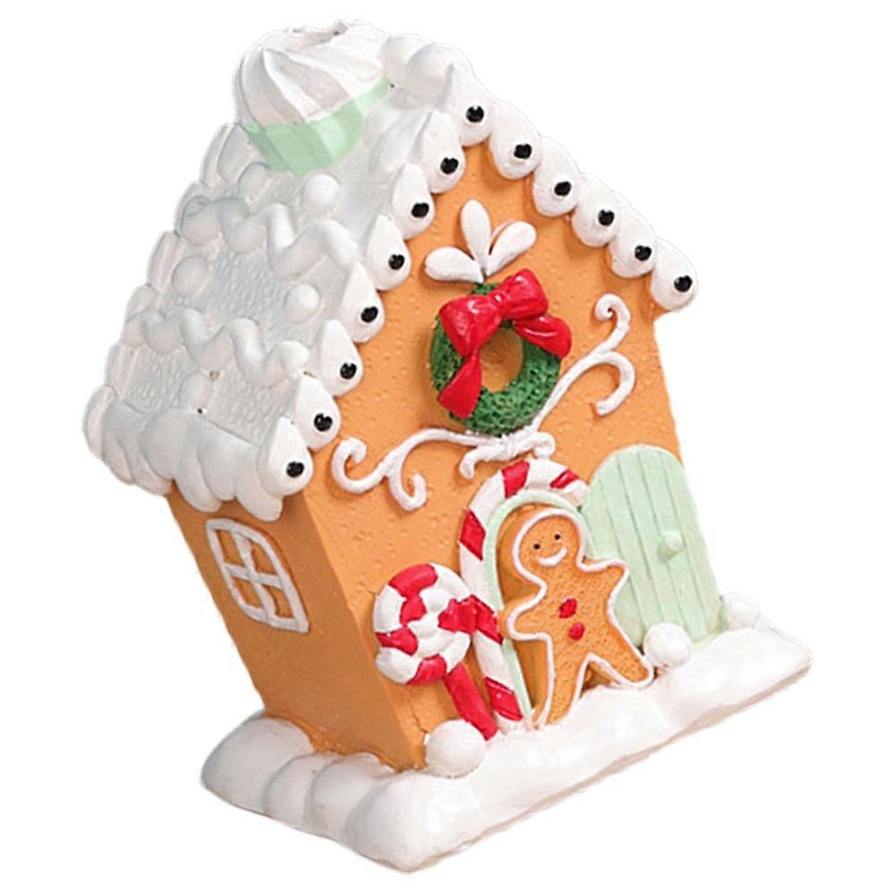 Gingerbread House Centerpiece Christmas Table Resin Multi Color Festive Atmosphere 1Set