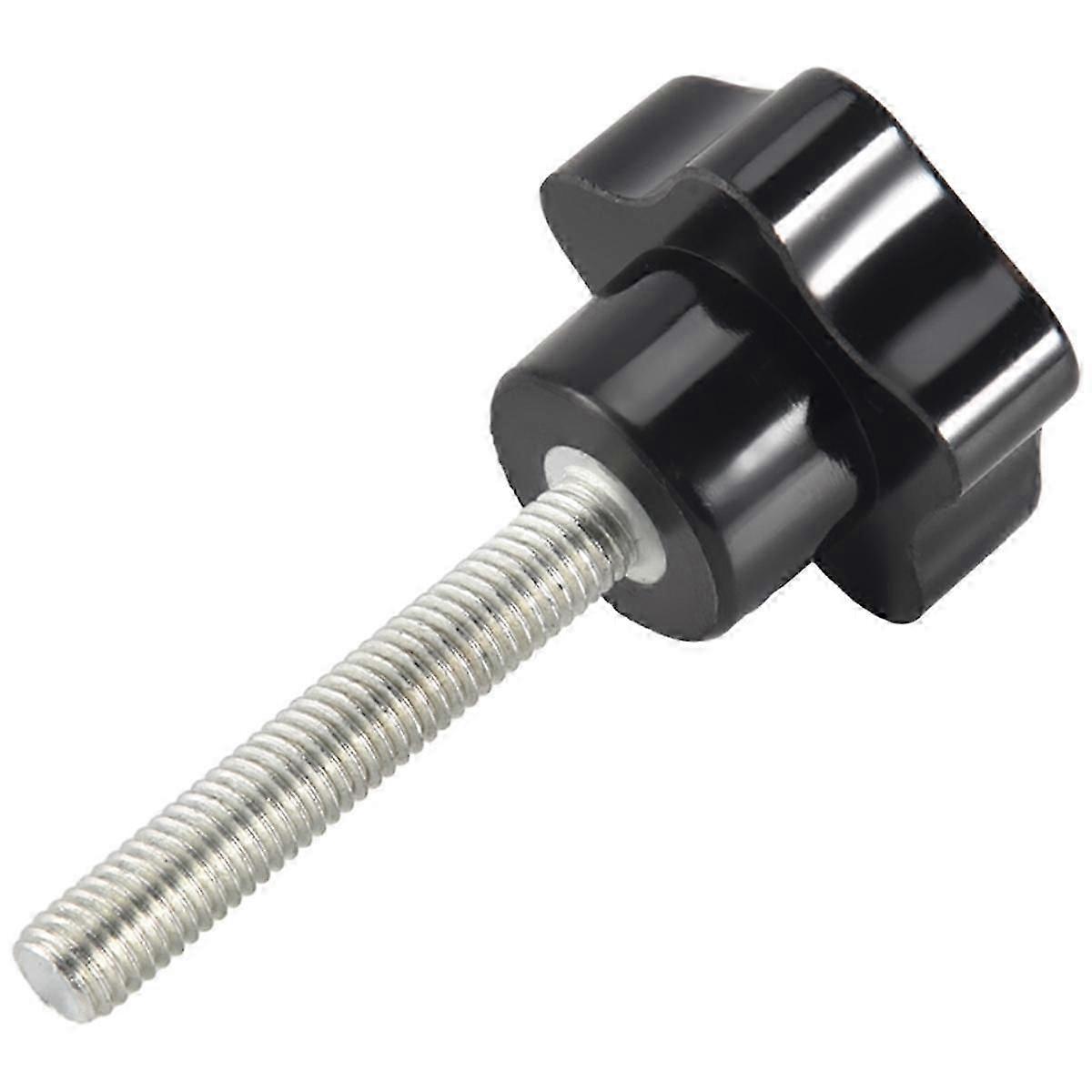 Black Silver Star Knob M8 x 50mm Threaded Screw Replacement Tightening Handle
