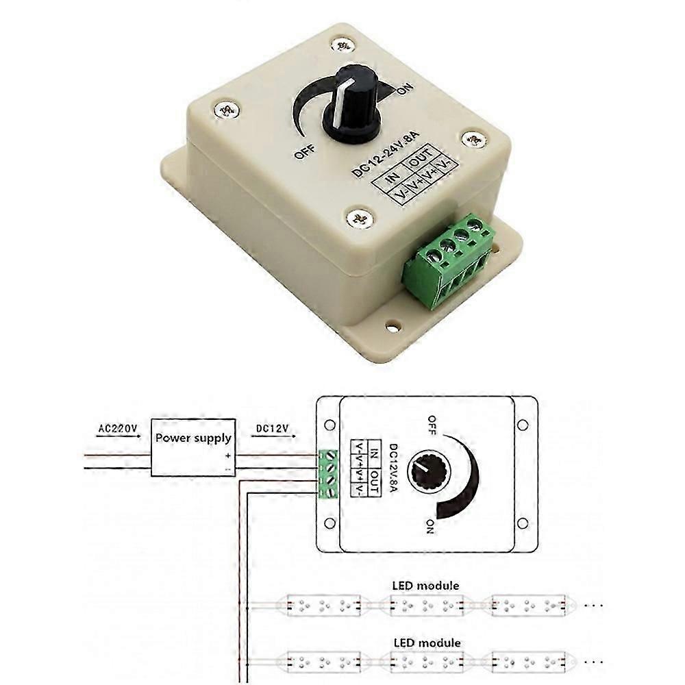 Voltage Regulator DC-DC Voltage Stabilizer 8A Power Supply Adjustable Speed Controller DC 12V LED Dimmer 12 V