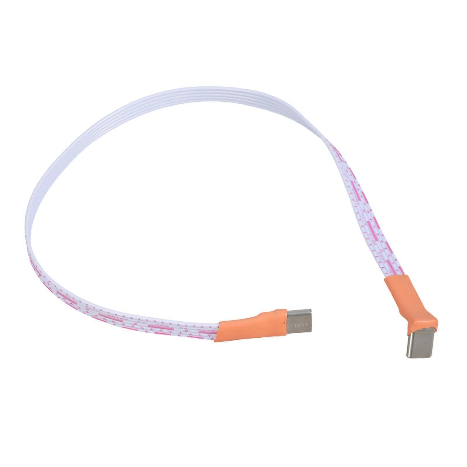 Angled USB C Male to Male Flat Cable Cord 10W Charging Cord Flexible Thin Design for Smartphones Toy Camera Accessories Multicolor