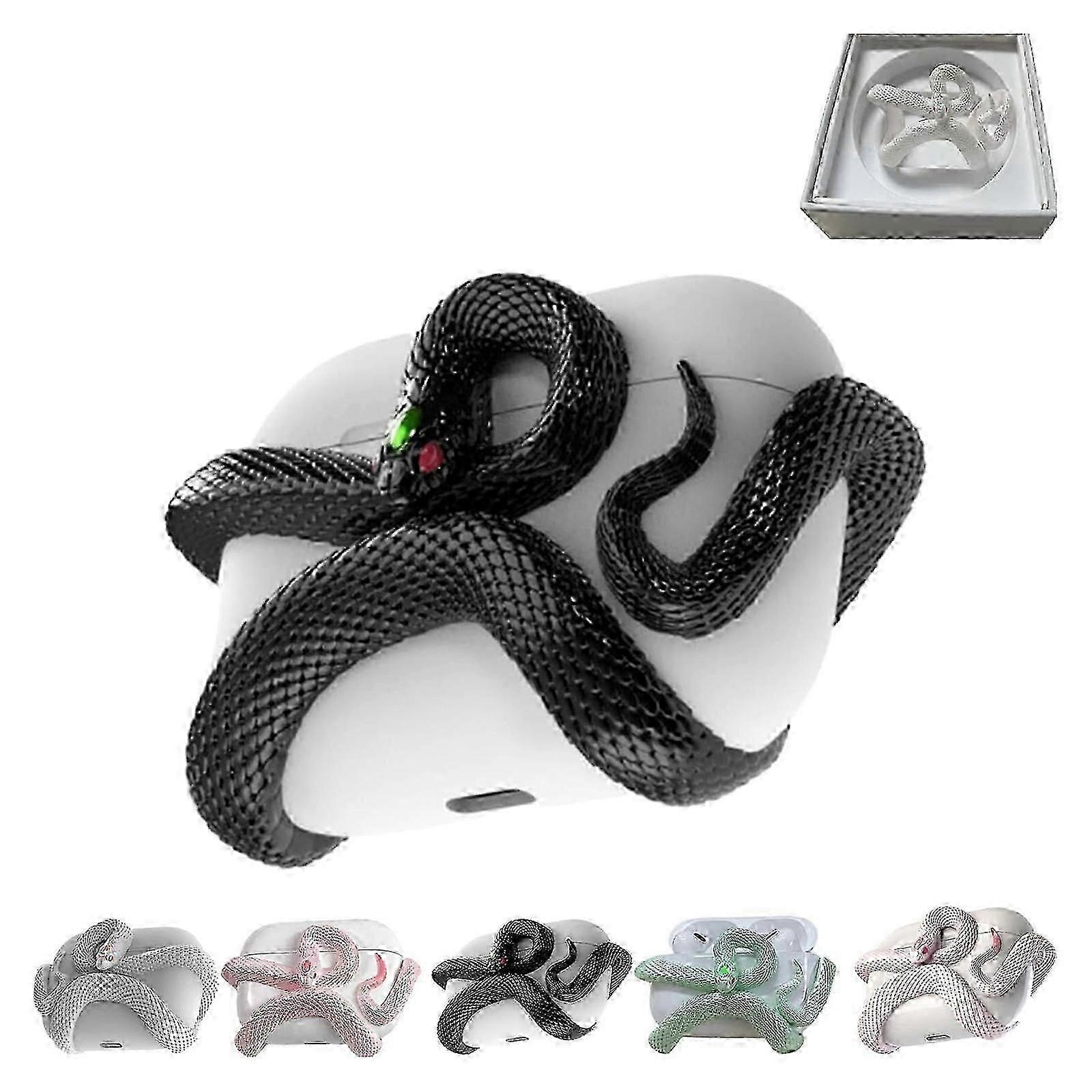 Snake Print Case for AirPods Pro/Pro 2/ AirPods 3, 3D Protective Cover, Wireless