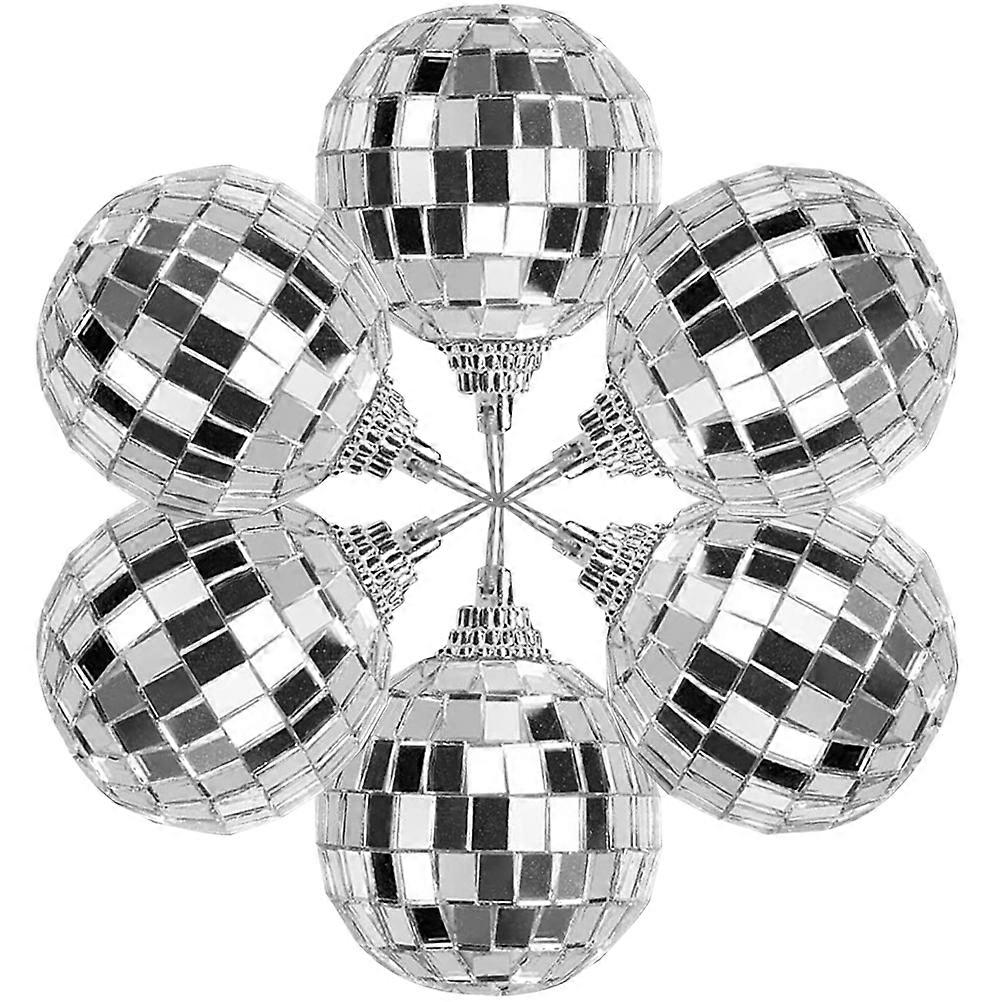 Mirror Surface Christmas Ball Ornament Hanging Ball Decor 6Pcs for Decoration