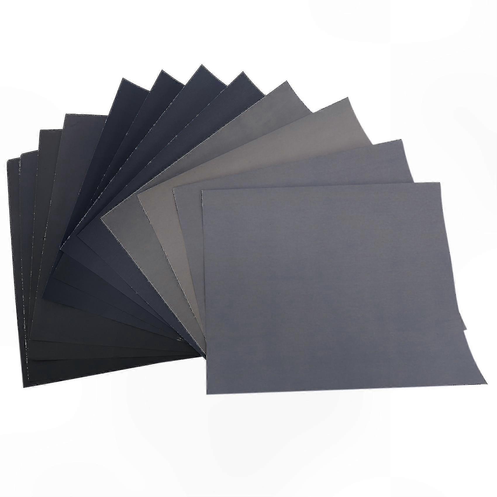 Assorted Grit Sandpaper Sheets 1500 to 7000 - 12 Pack for Precision Finishing Tasks