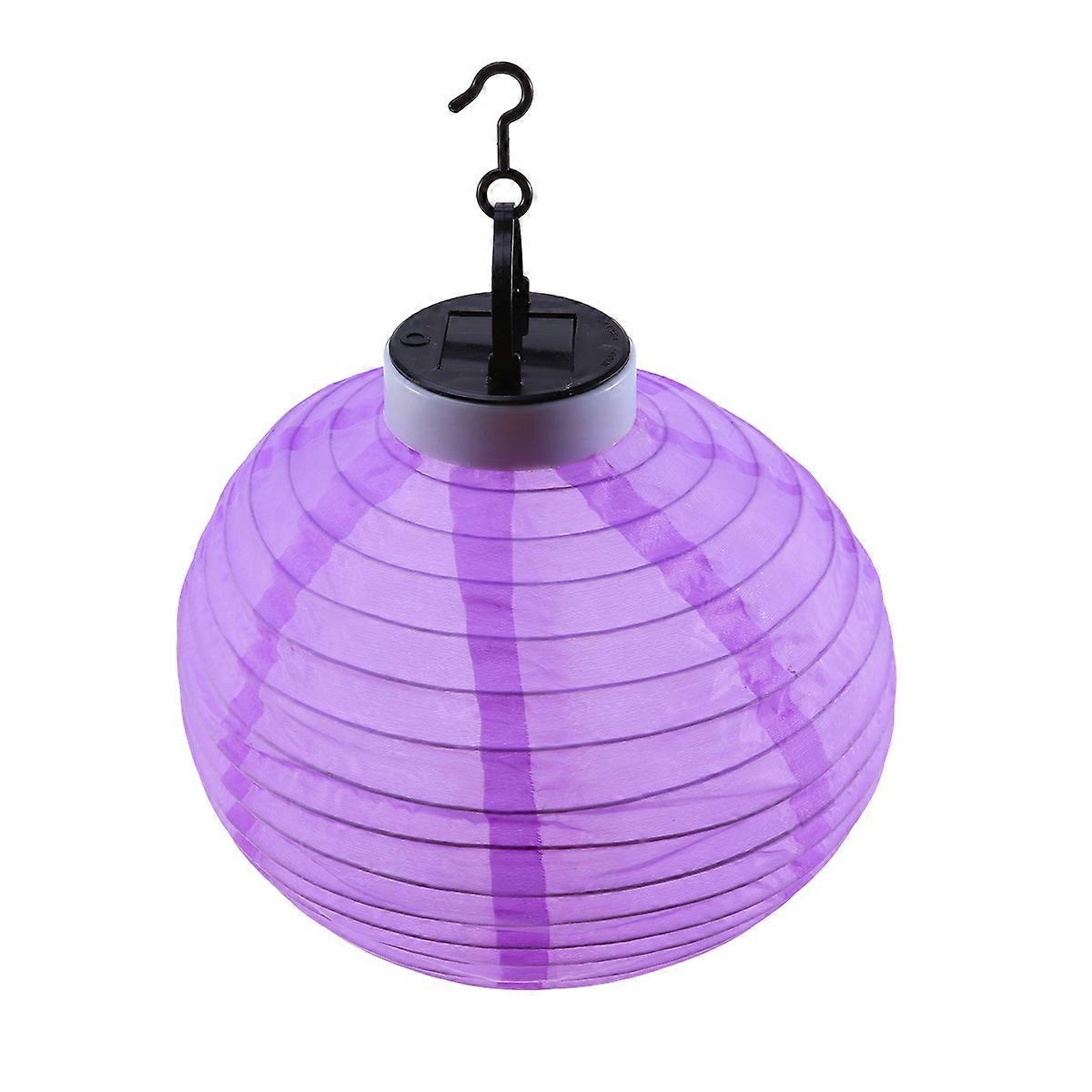Decorative Lantern LED Solar Lantern for Decor 10 Inches Outdoor Purple