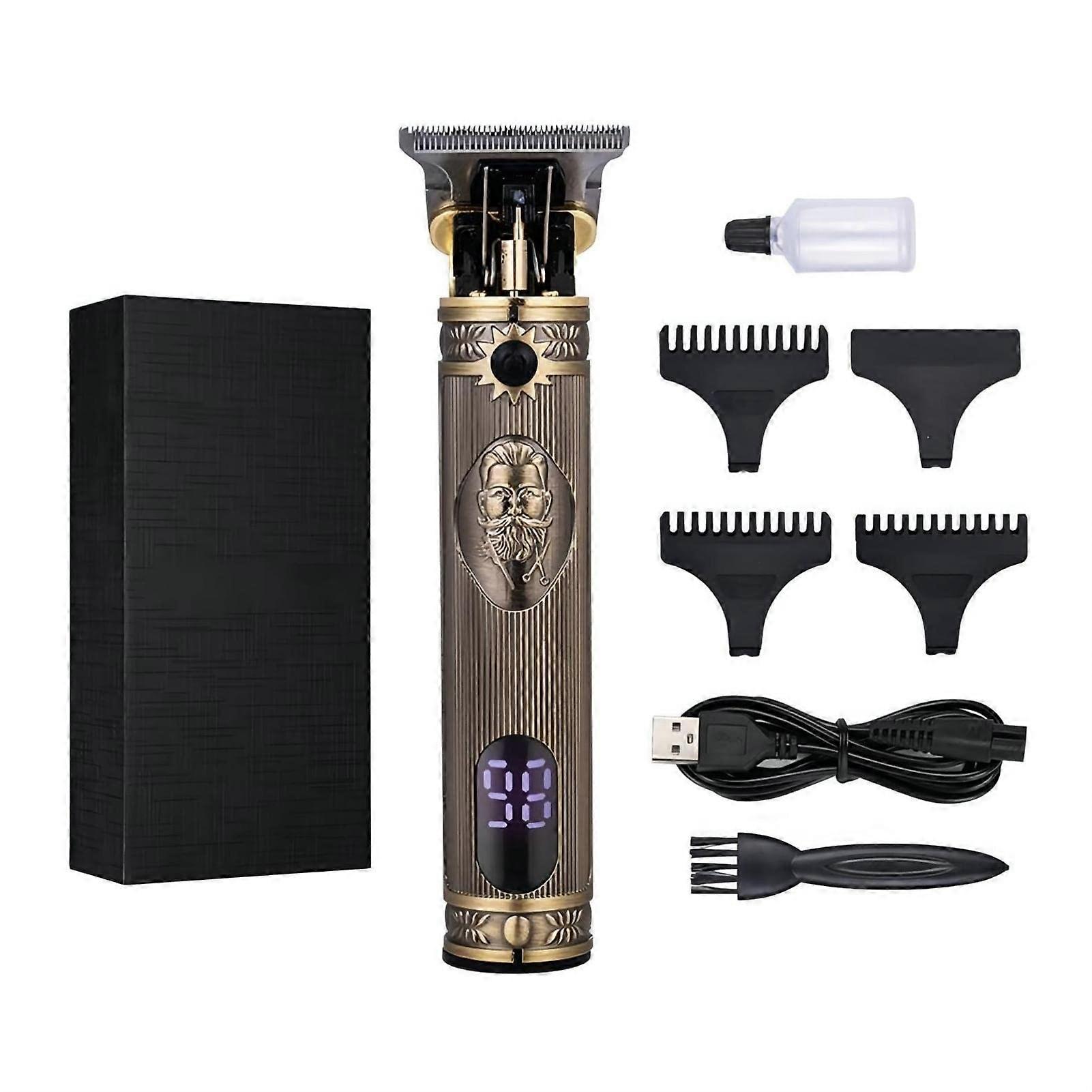 Hair Clippers for Men Cordless Beard Trimmer LED Display USB Rechargeable Bronze TBlade Trimmer