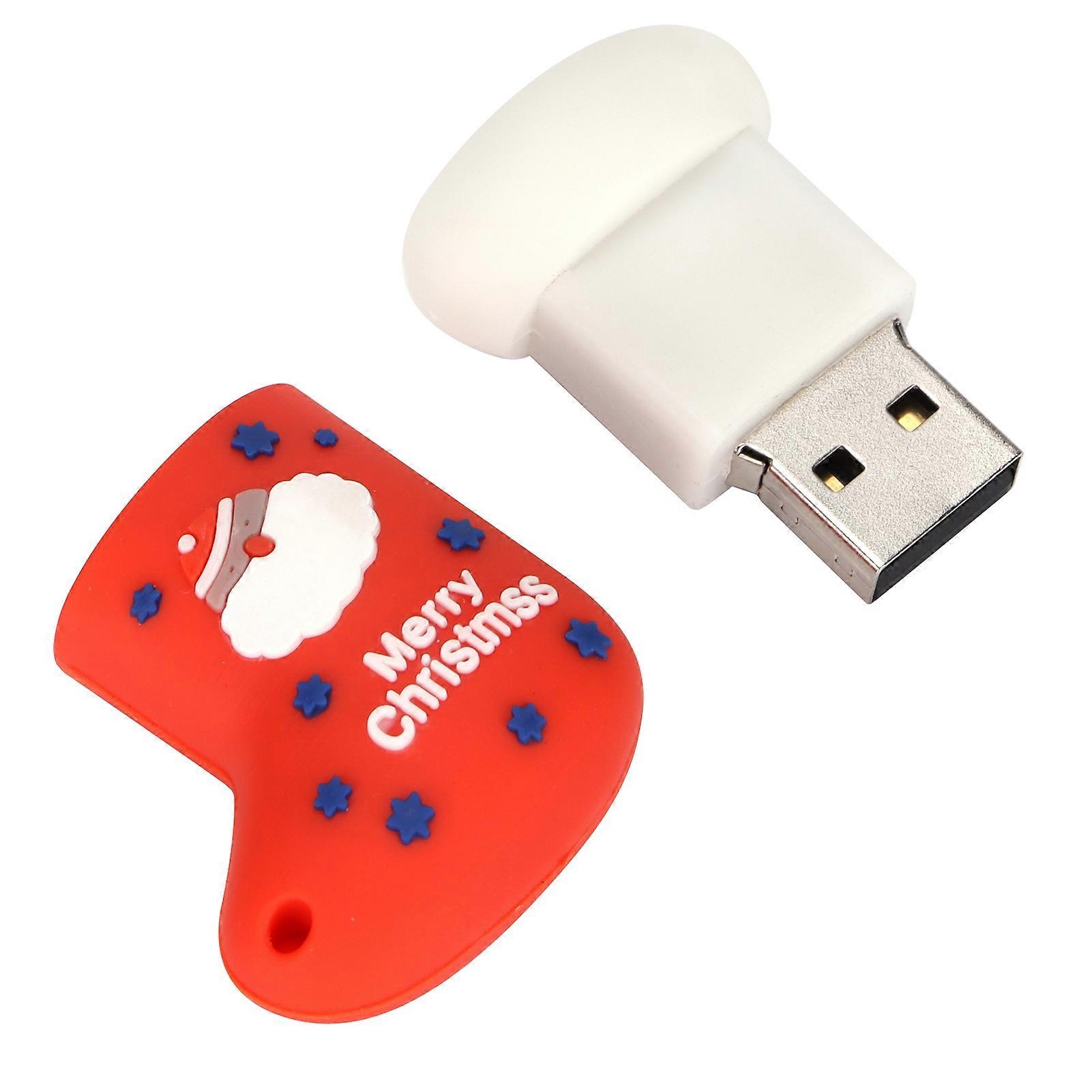 128GB USB Flash Drive Christmas Socks Shape High Speed Plug and Play Durable Memory Stick