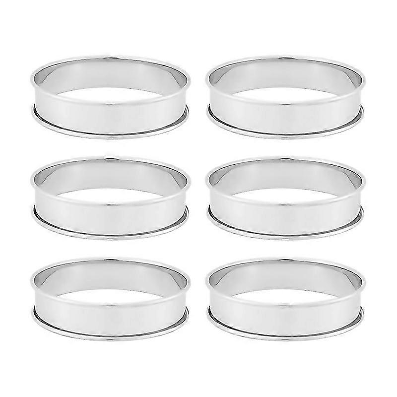 per 6 Pack 4 Pollici Doppio Laminato Inglese Muffin Anelli in Acciaio Inox C Pet Anelli Crostata Anelli Rotondi