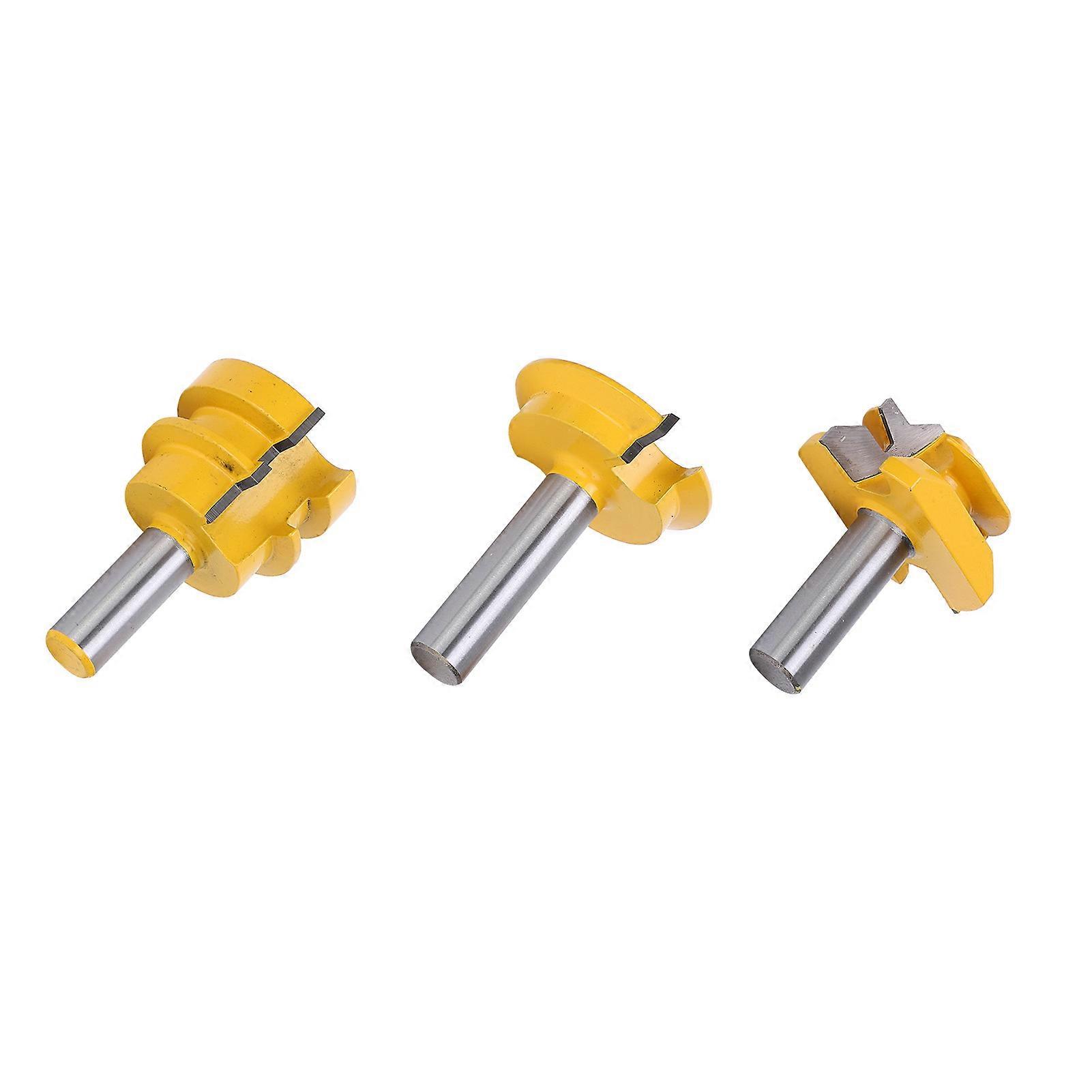 3Pcs Rail and Stile Router Bit Set 1/2in Shank Hardened Steel