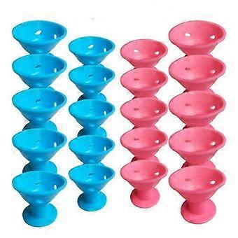 20PCS Silicone Hair Curlers Soft Rubber Hair Care Rollers No Heat No Clip No Damage DIY Hair