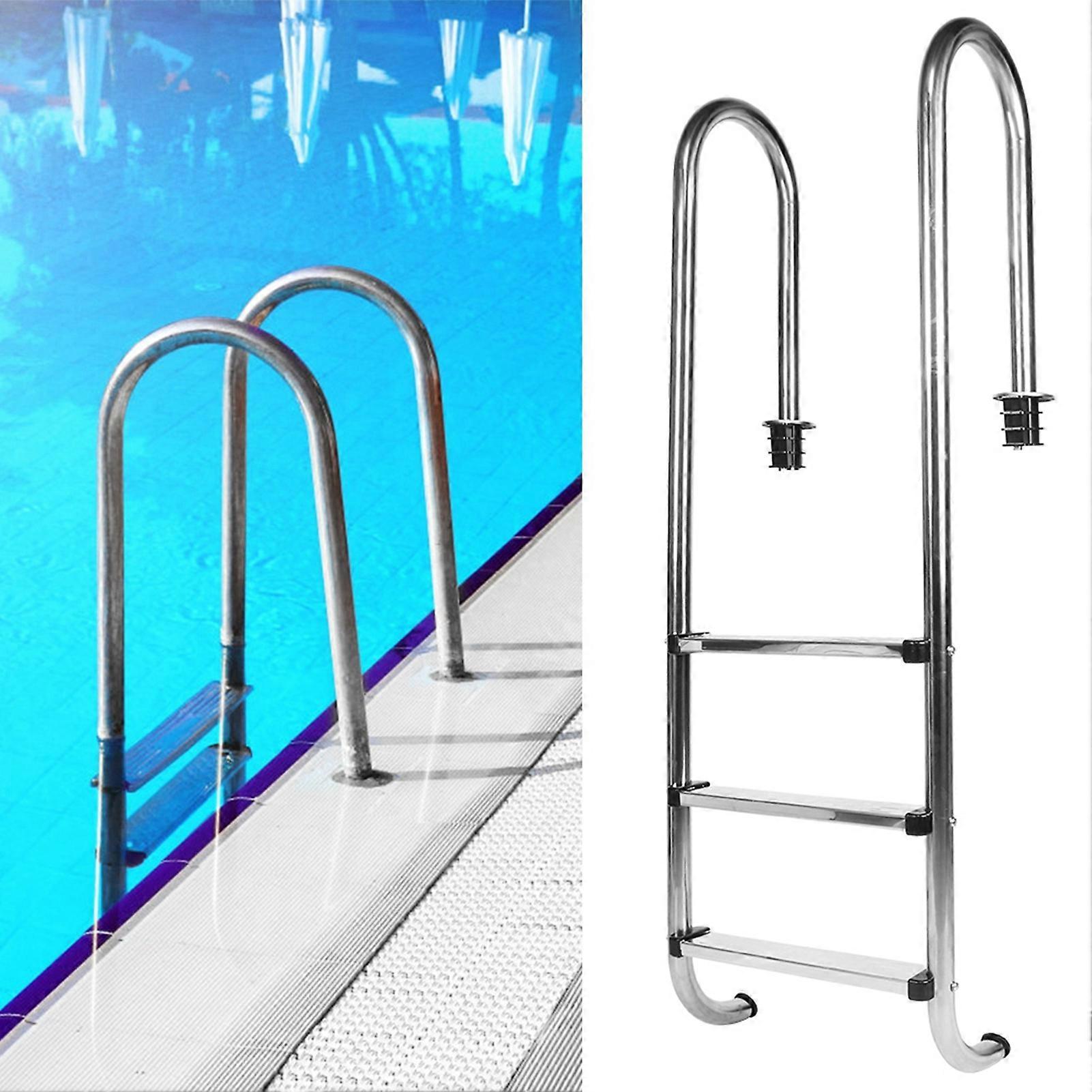 Stainless Steel 3-Step Non-Slip Pool Ladder 150cm Height