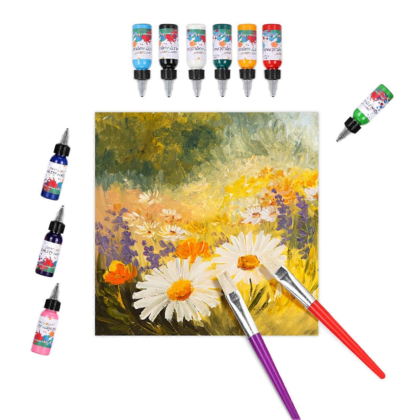 12Pcs YS102 Acrylic Paint Set 30ml Pigment B with Brushes & Palette
