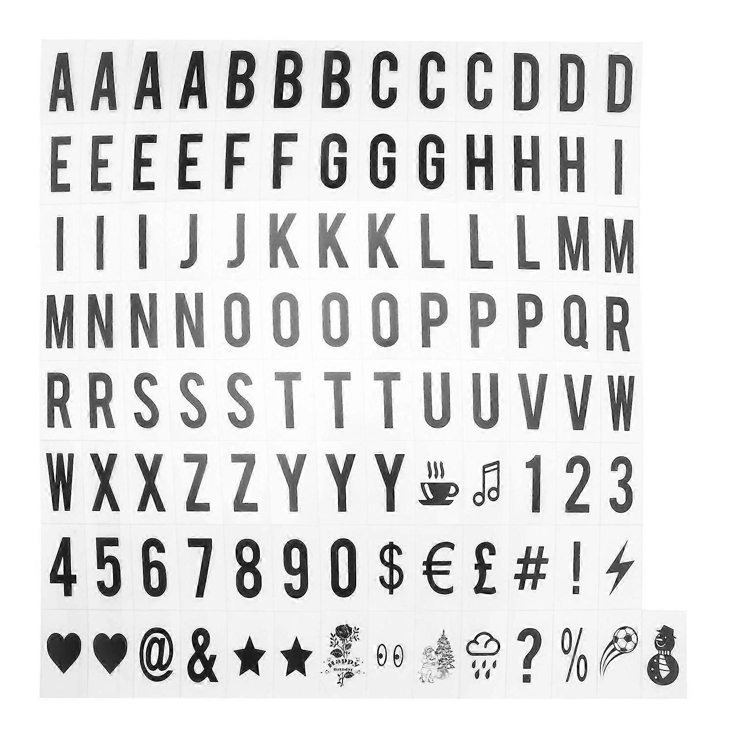 104x Cinematic Lightbox Replacement Letters & Numbers Signs black