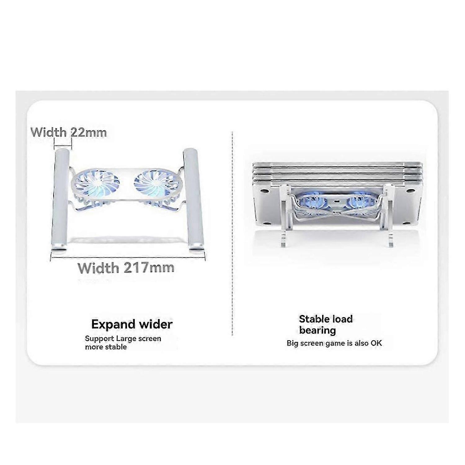 Foldable Laptop Stand with Cooling Fan, Cooler Pad for Tablet - Enhanced Cooling Support and Portable Design C Gray