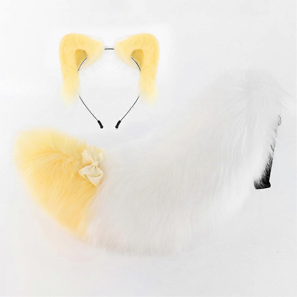 Japansk dyr øre pandebånd sæt fluffy plys dyr hale Lolita håndlavede søde ører og hale