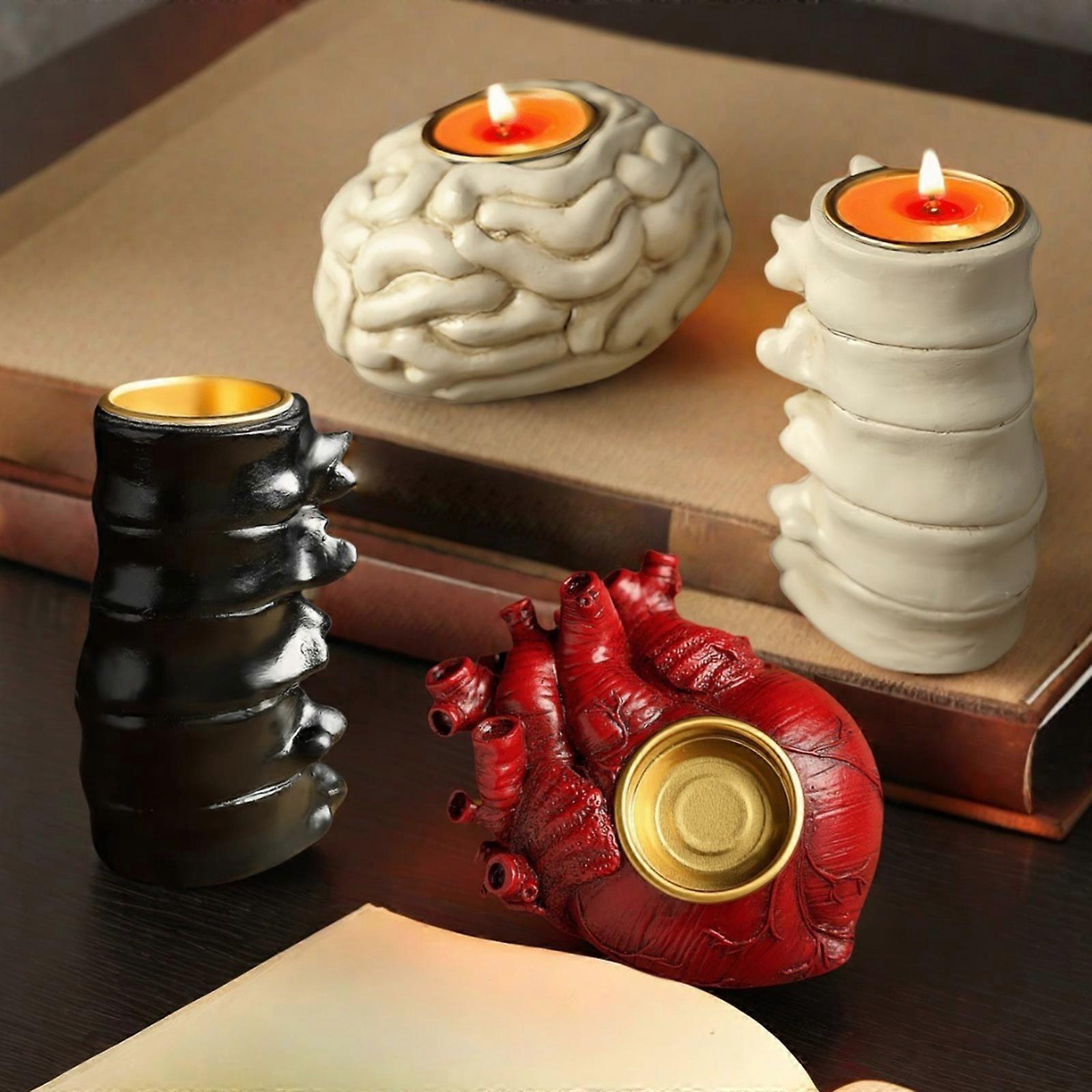 Handcrafted Resin Candle Hold Versatiled Decoration Perfect for Halloween Parties and Dining Tables Multicolor