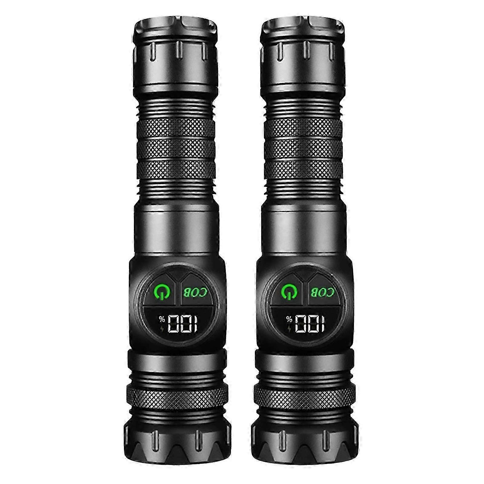 30w Rechargeable Flashlight Cobs Led Torchlight Waterproof Zoomable Small LED Flashlight for Outdoor Activities