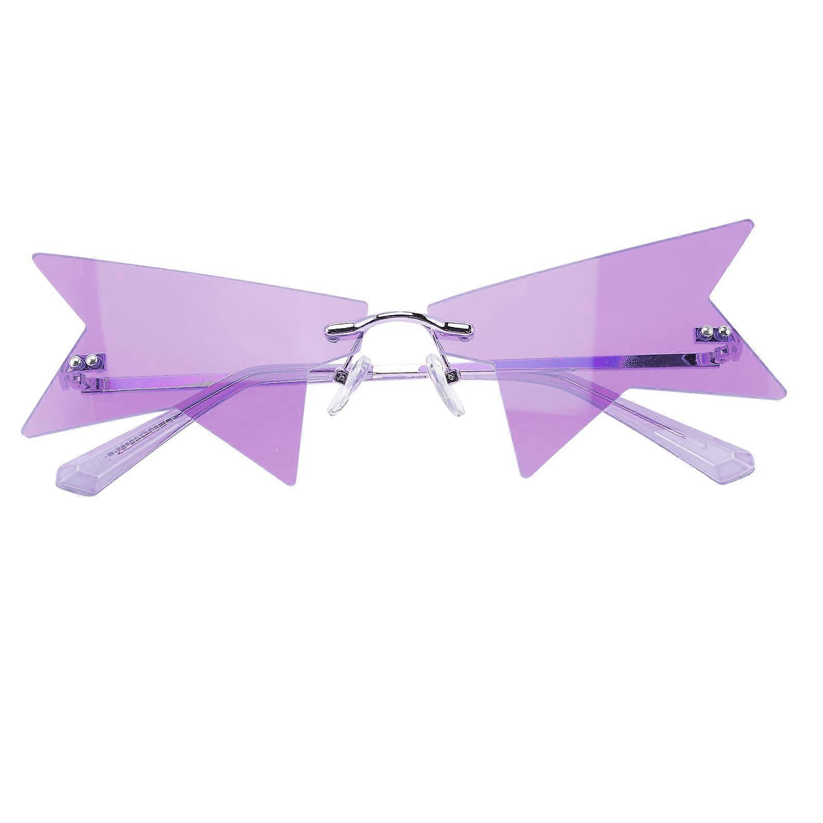 Party Sunglasses Funny Eyeglasses Rimless for Decor Violet Alloy