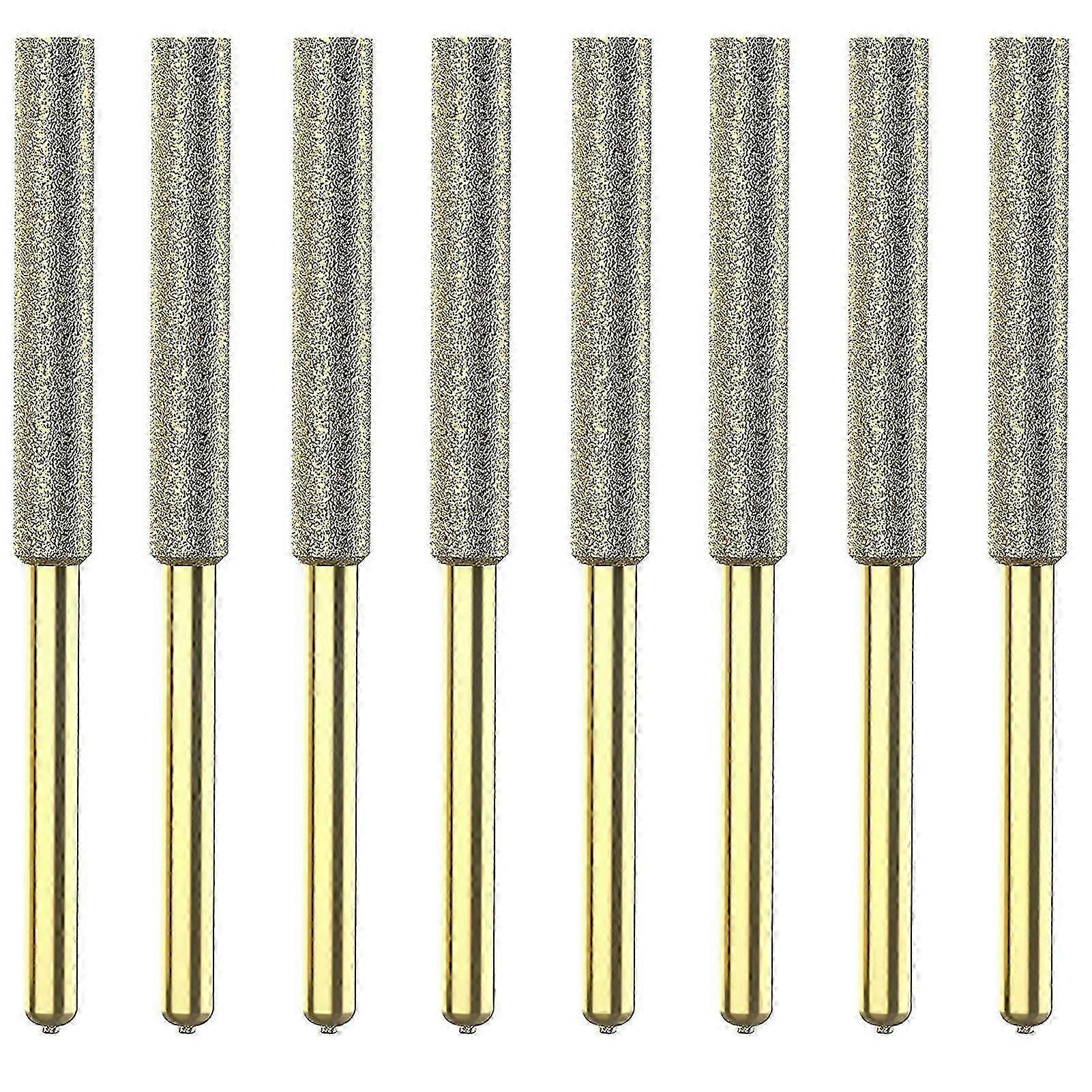 8Pcs Chainsaw Bits Titanium Plated Diamond Sharpener High Hardness Electric Chainsaw File